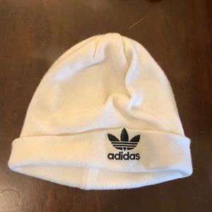white adidas beanie